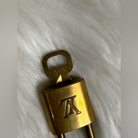 #345 Authentic Louis Vuitton Gold Padlock and Key - Picture 4 of 4